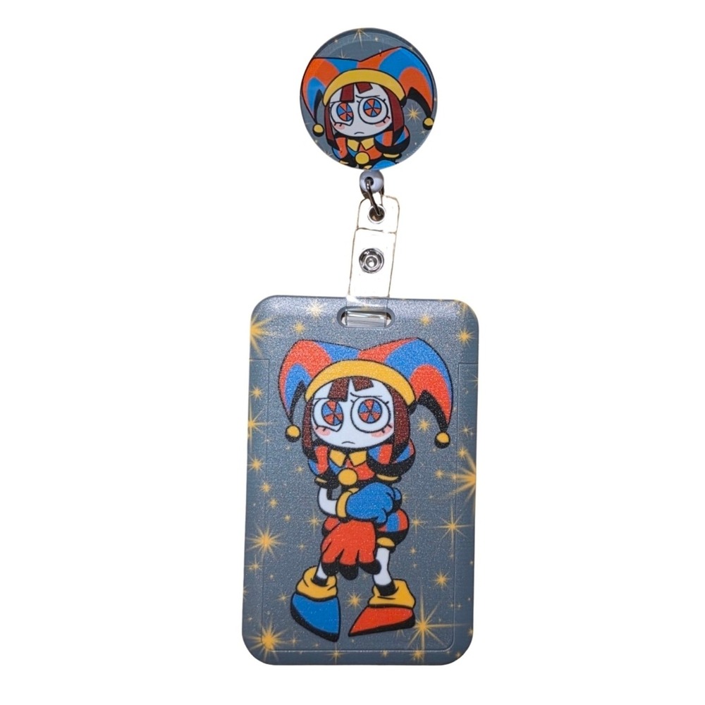TADC Pomni Badge ID Reel ID Holder Handmade The Amazing Digital Circus Jester